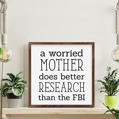 Инспирирајќи позитивни цитати изреки Загрижена мајка прави подобро истражување од плакетата ФБИ дрво гроздобер над креветот знак