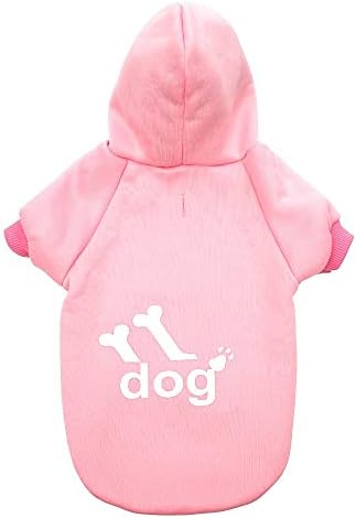 Hozz Dog Hoodie Puppy Sweatshirt Зимски облека џемпери за мали кучиња розови с