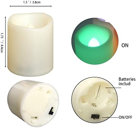 Smallpenglai сет од 12 измени во боја LED гласачи за батерии управувана со обоени безмилосни гласачки свеќи Електрични лажни разнобојни светла