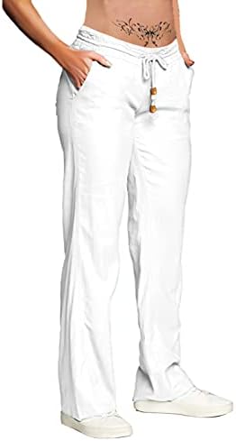 Елселект женски памучни панталони со половината со памучни лене