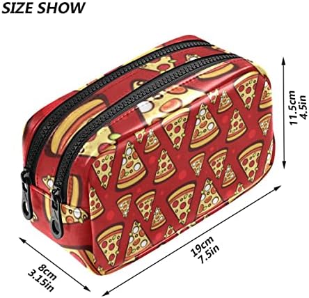 Глафи ​​пица црвена шема молив случај, голем капацитет торбичка торбичка торбичка, преносна козметичка кеса, за училишна канцеларија