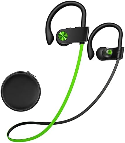 Слушалки за Bluetooth Bluetooth, IPX7 водоотпорни безжични спортски ушни уши, стерео слушалки HIFI бас со микрофон за откажување