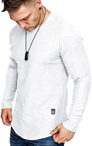 Маж за вежбање маица маица бодибилдинг мода опремени кошули со долг ракав хипстер хип хоп -ме