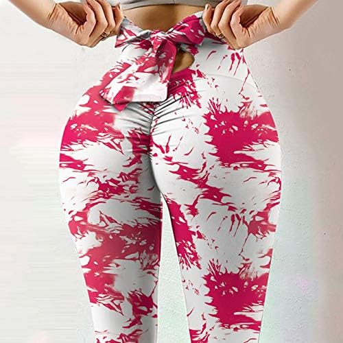 Јога панталони за жени кои печатат високи половини за истегнување на фитнес -хеланки
