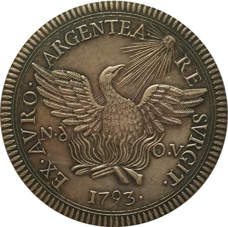 1793 Италијански Монети Чист Бакар Сребро Позлатени Антички Сребрен Долар Монети Занаети Колекција Може Да Удар