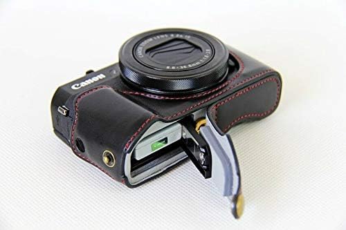 Стп Кожа Половина Камера Случај Торба Покритие Дното Отворање Верзија За Канон Powershot G7X Марк III / G7XIII/ G7XM3