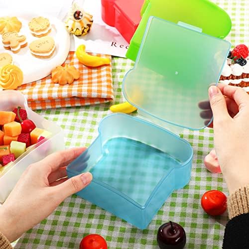 Menplan 4 Парчиња Сендвич Контејнери Сендвич Кутија За Чување Храна Држач За Тост Форма Пластика За Кутии За Ручек Чувар На Сендвичи За Деца Возрасни