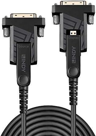 Линди 40м Оптички Влакна Хибридни Микро-HDMI 2.0 18g Кабел Со Одвојливи HDMI &засилувач; DVI Конектори