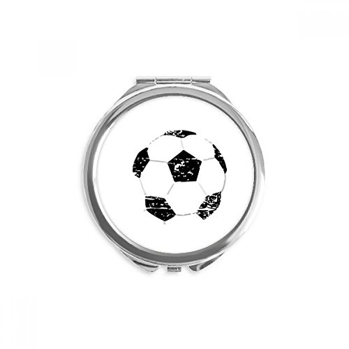 Едноставна црна фудбалска шема Фудбалска рака Компактен огледало околу преносен џебно стакло