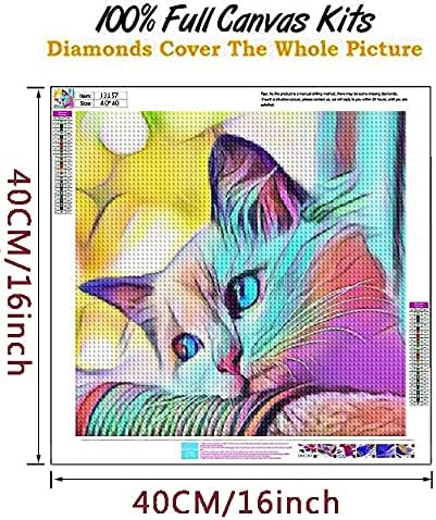 Дијамантски комплети за сликање за возрасни 5д целосна вежба мачка животинска дијамантска уметност боја по броеви везени уметнички занаети