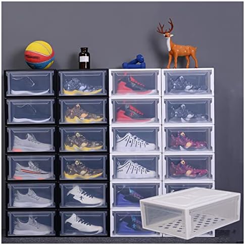 Кутии за складирање на чевли Huksxz, чиста пластична школка за чевли за чевли за чевли Организатор за чевли за преклопување на контејнери за контејнери