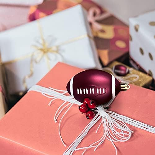 Mupera Божиќни фудбалски топки за Божиќ - спортска тема од 6 парчиња Божиќ, божиќни декоративни топки, украс за новогодишна елка,