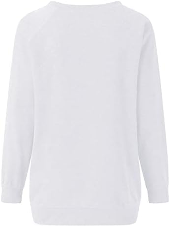 Loveубов фудбалска маичка женска мода обична раглан кошули САД САД Ден на фудбал со долги ракави пулвер слаби џемпер