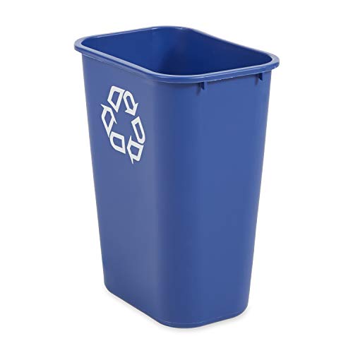 Rubbermaid Комерцијални Производи Корпа За Отпадоци Десксајд Рециклирање Може Големи 41 Qt/10.25 GAL, За Дома/Канцеларија/Под Биро, Сина