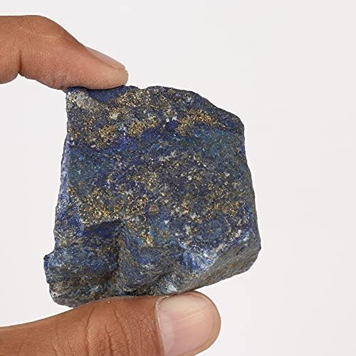 GemHub Природно сино лапс лазули, несечен лечен кристал 616,20 КТ природен скапоцен камен за нечистотија скапоцен камен за повеќекратни намени