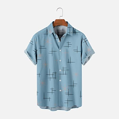 ZperVoba Mens Printed Hawaiian кошули со кратки ракави копче надолу кошули со кошули за маички маички високи маици со долг ракав