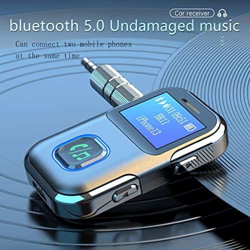 Bluetooth 5.0 Адаптер За Приемник, Екран Во Боја Двоен Bluetooth За Стерео Автомобил, Домашно Стерео, Стерео Систем, Bluetooth Безжичен AUX Конвертор,