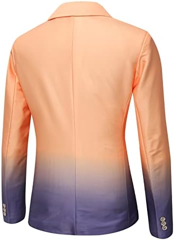 Mens Casual Slim Fit костум јакна 1 копче Дневно блејзер личност Контрастни бои деловни спортски палто врвови