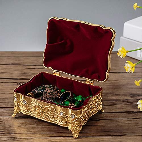 Декика мини извонредна кутија за складирање накит, Кутија За Ситници, Гроздобер Кутија За Накит Во Европски Стил, Метален Скапоцен