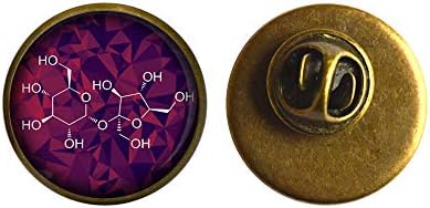 Шеќер молекула пин брох, брош за lубител на кафе, брош за кафе, подарок за lубител на кафе, научен накит, хемија, научна брош, M373