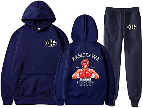 Аниме Хаџиме не ippo kamogawa Hoodie Jogger пантолони две парчиња сет жени мажи маички+џемпери