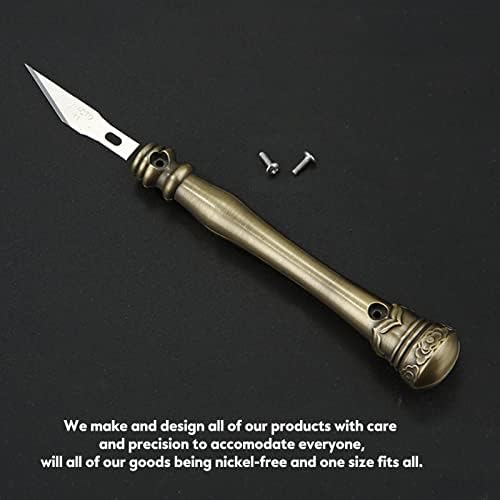 Нож за ретро уметност/нож за прецизност - Златен зафат со безбедносна капа, прецизен хоби занаетчиски нож за уметност, занаети, стругалки,