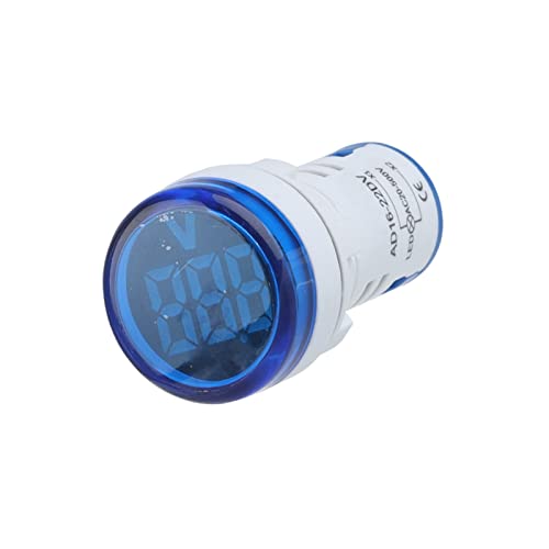 Akde 2PCS Mini Digital Voltmeter 22mm Round AC 12-500V Тестер на напон на напон монитор за монитор LED индикатор за LED 30x30mm