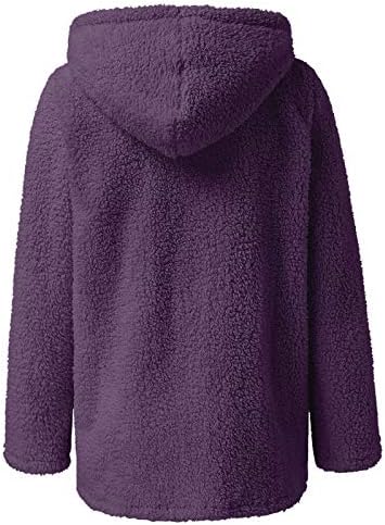 Плус големина зимски топли палта за жени лапел руно јакна цврста боја отворена предна кардиганска лесна мека надворешна облека