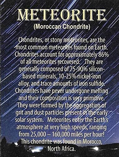 Хондрит Марокански Камен Метеорит Вистински 39,6 Грама w/ COA 17149 5o