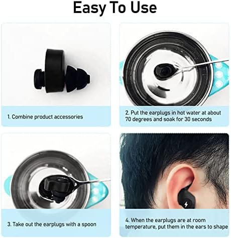 Ушите приклучоци црни, ушни приклучоци и приклучоци за силиконски уши за еднократно откажување за откажување на бучава, удобна заштита на слухот