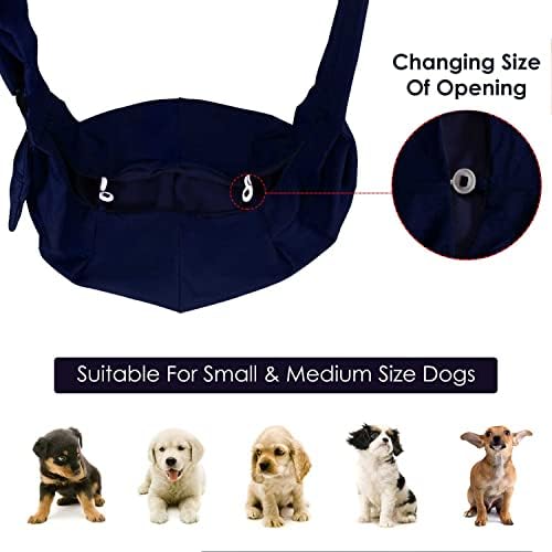 Lukovee PET SLING, рачен носач за прашка за кучиња прилагодлива лента за лента торба за дишење памучна торба пред рамо, предниот џеб, безбедносен