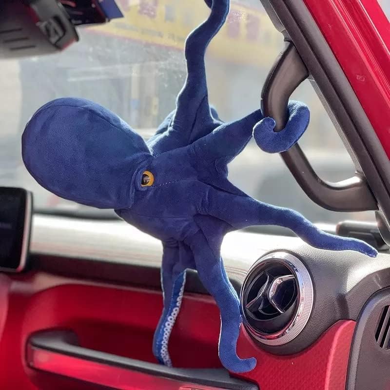 Xshelley сина симулација октопод кадифен играчка, мека перница од риба перница октопод кадифен играчка, подводна лигњи куклиња за семејна декорација