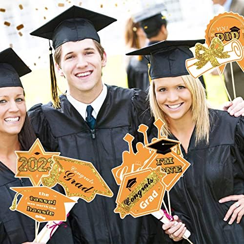 Класа за украси за дипломирање на Kyhvoux од 2023 година Центарски стапчиња, 24 парчиња портокалови честитки, степени на забава за