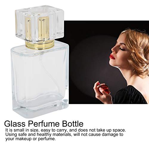 Атомизатор на парфеми, 3 парчиња стакло парфем шише за полнење со шише со шише со атомизатор за шише, чисто стаклено шише, квадрат, за да се