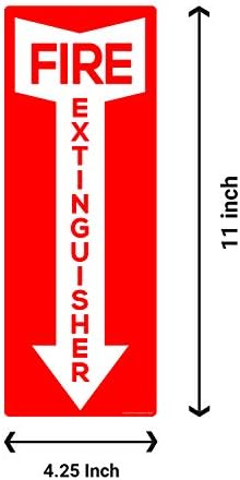 Знаци за Гаснење пожар, Самолепливи-Комплет од 10 - 4,25 х 11 - Ув Водоотпорни Налепници