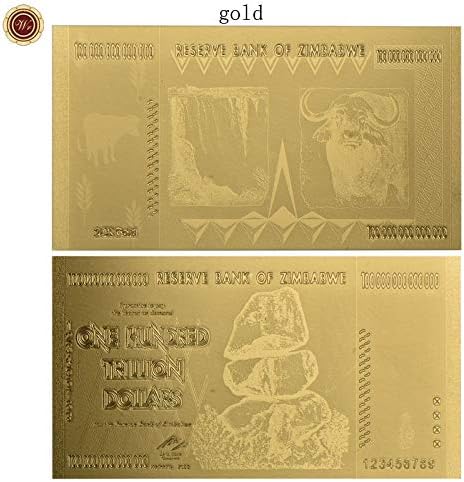 Ксуенинг Зимбабве Z Z100 Трилиони/100 Квинтрилиони/5 Октилион/100 Милијарди Долари Златна Фолија Банкнота Реплика Хартија Пари Бизнис