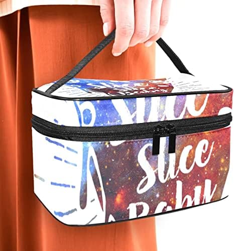 Тоалетна Торба, Козметичка Торба За Шминка За Патувања За Жени Мажи, Галакси Универзум Пица Смешна Планета
