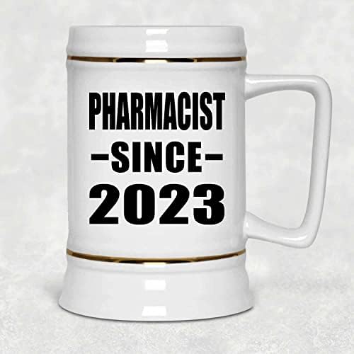 Дизајнирајте Фармацевт Од 2023 година, 22оз Пиво Штајн Керамички Танкард Кригла Со Рачка За Замрзнувач, Подароци За Роденденска Годишнина