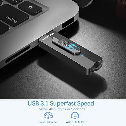 Вансуни Надворешен Пренослив Погон СО Цврста Состојба 500GB, ДО 430MB/s USB 3.1 Надворешен SSD USB А-Тип C Компатибилен Со Windows