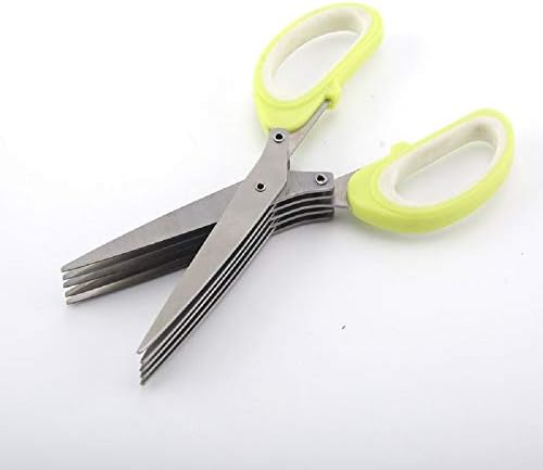 Ножици од билки од не'рѓосувачки челик повеќенаменски ножици за сечење со 5 ножици во кујната за кујни со тешки кујнски ножици - најдобро