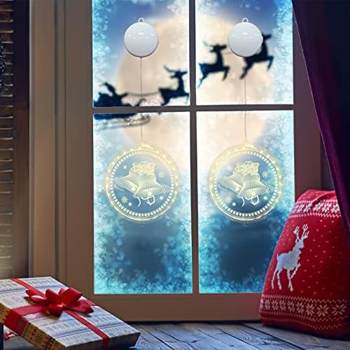 Декорации за природно природување осветлени Божиќни прозорец за декорација на прозорецот Светло со вшмукување чаша Божиќ висина
