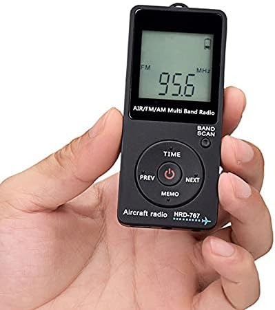 HRD 767 FM AM Air Mini Pocket Radio со слушалки, преносно преносно радио со 400 mAh за употреба на отворено, поддржува складирање на 120