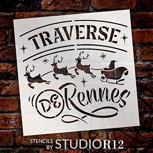 Traverse de Rennes Stencil w/Slaigh's Sleigh од Sudior12 - Изберете Големина - Соединетите Американски Држави - занаетчиски DIY