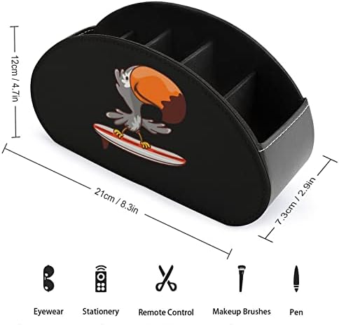Смешни Тукан Сурфање ОДБОР Тв Далечински Управувач Држачи Мода Кожа Складирање Кутија Канцеларија Десктоп Организатор со 5 Оддел