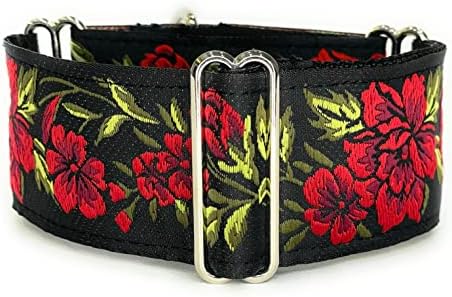 Shighter Gang Martingale Dog Cooke for Greyhound Saluki Whippet и други раси со сличен врат 2 'широк, црвен, црна