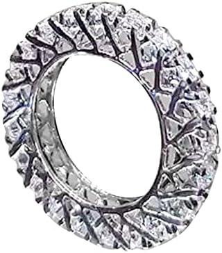 2023 Нов дијамантски поставен прстен во форма на тркала со дијаманти едноставен моден накит популарни додатоци Среден прст на прсти