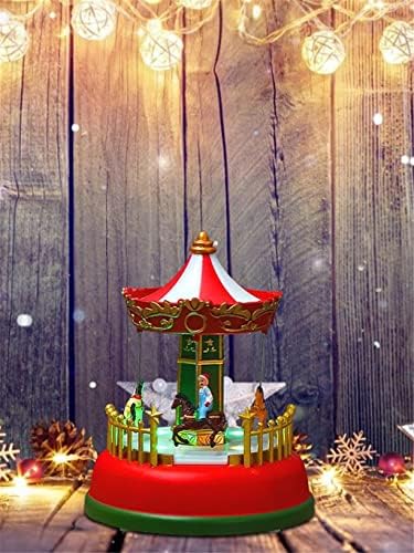 Божиќна музичка кутија Tazsjg со лесни простории за декорирање на празнични музички украси годишни декорации подарок