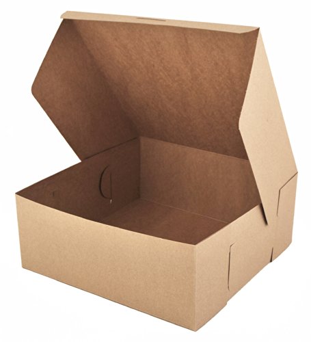 Сад на јужниот шампион фиока 0973K Kraft Paperboard Non Window Corner Bakery Box, 10 должина x 10 ширина x 4 висина