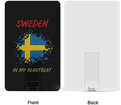 Шведска Во Моето Чукање На Срцето КРЕДИТНА Картичка USB Флеш Дискови Персонализирана Меморија Стап Клуч Корпоративни Подароци И Промотивни