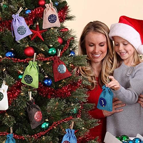 Вајмај 24 Дена Висечки Календари За Доаѓање Кеси За Подароци ЗА Бонбони САМОСТОЈНО Божиќно Одбројување За Деца Ѕид Домашна Канцеларија